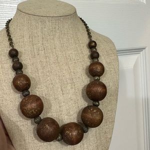 Brown wooden necklace
